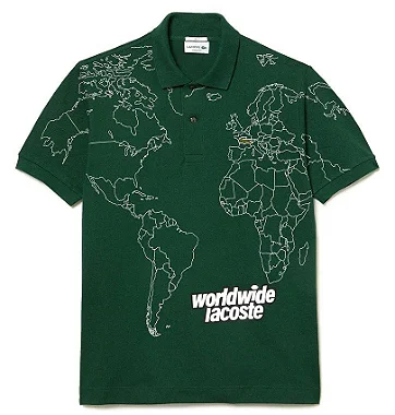 Polo Lacoste  Edição World Wide Mapa Original