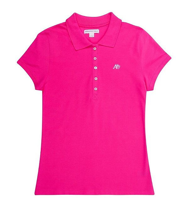 Polo Básica Aeropostale Logo Frontal Bordado Feminino