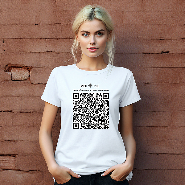 Camisetas personalizadas com imagem "Meu Pix" com impressão de alta qualidade nos tamanhos P, M, G, GG e XG