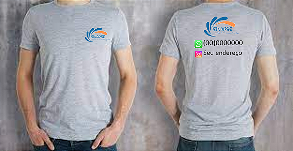 Camisetas personalizadas para empresas com sua LOGO  e contatos empresarial com impressão de alta qualidade nos tamanhos P, M, G, GG e XG