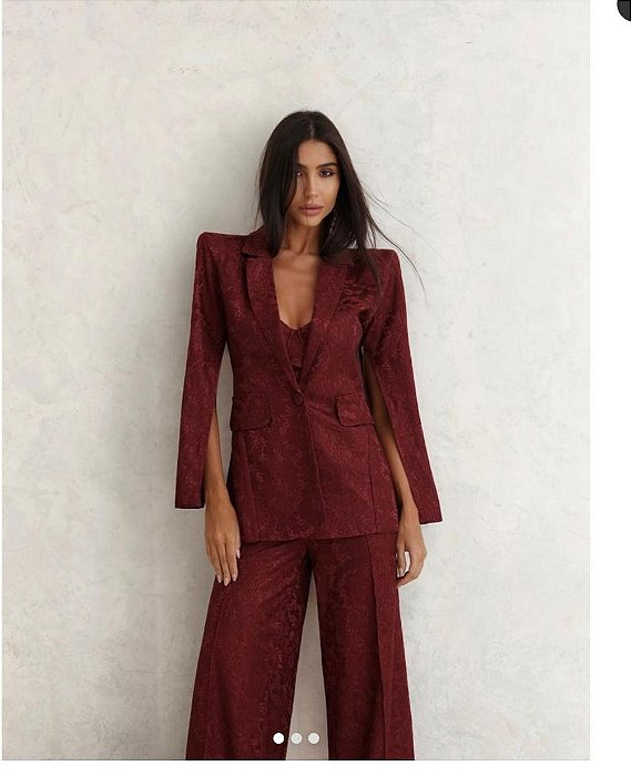 Blazer Alfaiataria Rendado Feminino Sofisticado