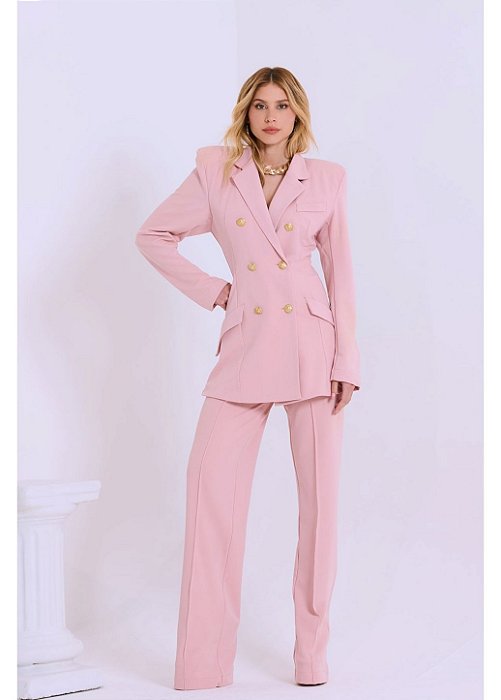 Conjunto Alfaiataria Rosa Dupla Forragem