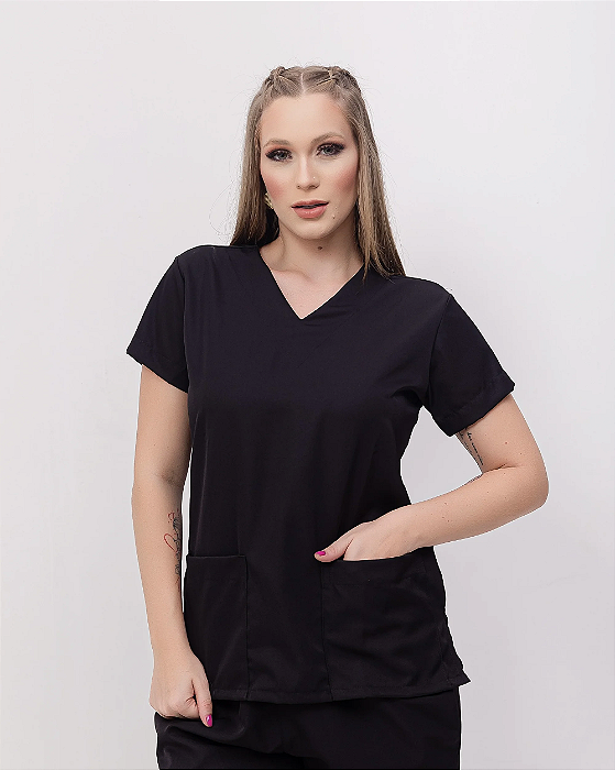 Conjunto Scrub Básico Gabardine Preto