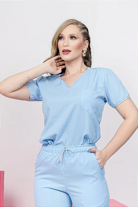 Conjunto Scrub Lya Princess Azul Claro