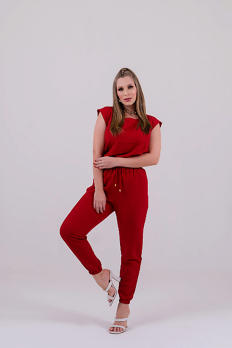 Conjunto Scrub Rebecca Vermelho Jogger