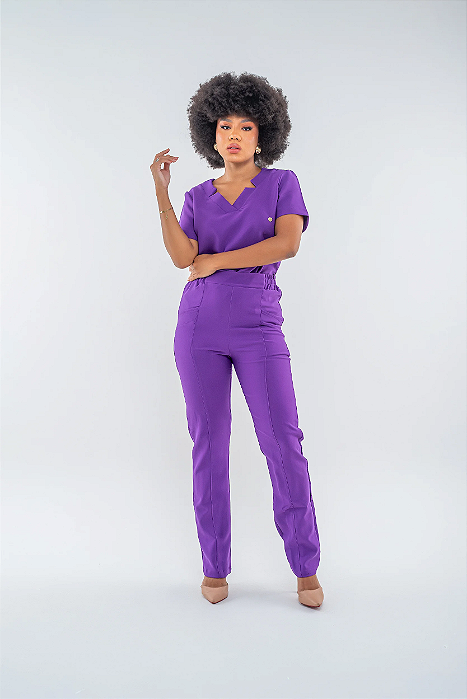 Conjunto Scrub Sara Roxo Alfaiataria