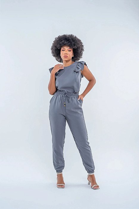 Conjunto Scrub Clara Cinza