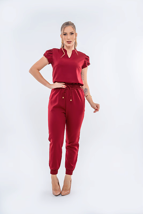 Conjunto Scrub Julia Vinho