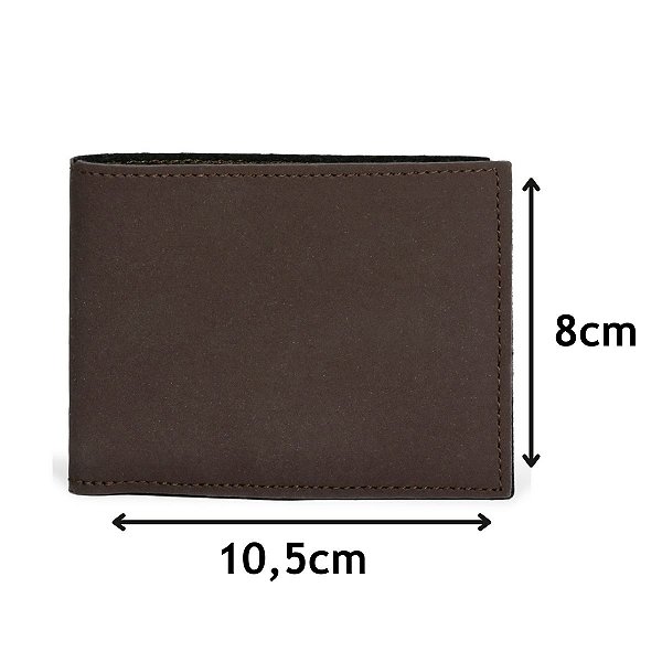 Carteira masculina couro ecológico nobuck café