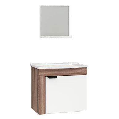 GABINETE MADEIRA COZIMAX JASMIN 60CM BRANCO/TAMARINDO