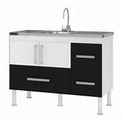 BALCAO BARI MGM 1.20MT BRANCO+PRETO