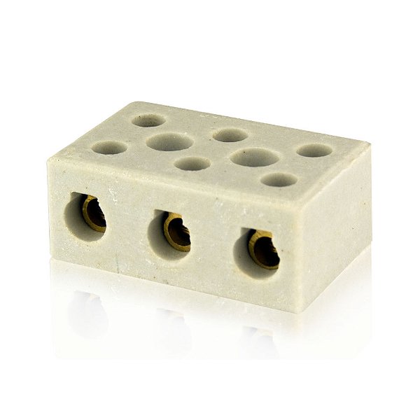 CONECTOR ELETRICO 16MM PORCELANA TRIPOLAR FOXLUX