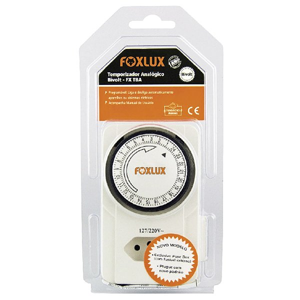 TIMER PROGRAMADOR DE TEMPO ANALOGICO BIVOLT FOXLUX