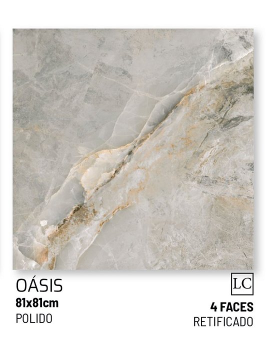 PISO HD 81X81 CERAL OASIS POLIDO RETIFICADO VENDA POR CAIXA, caixa com 2,62M2