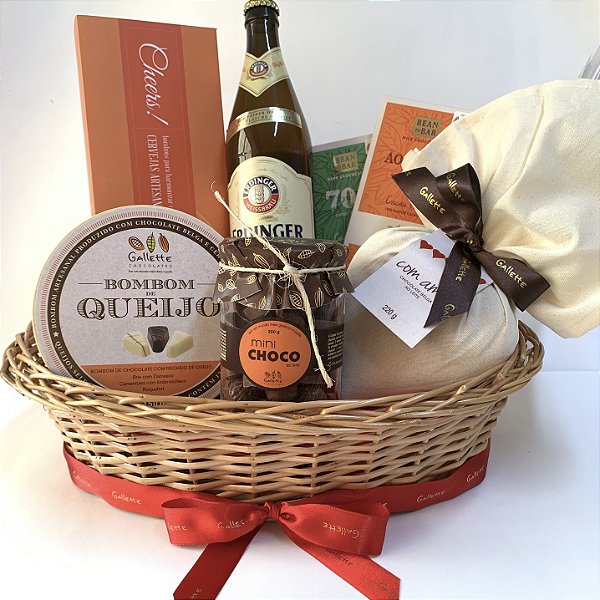 Cesta Chocolate e Cerveja Alemã