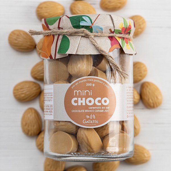 Pote de Mini Chocolates Brancos Caramelados