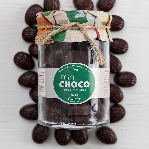 Pote de Mini Chocolates 70% Cacau