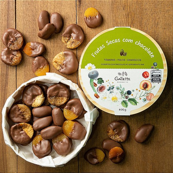 Caixa de Frutas Secas com Chocolate