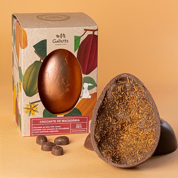 Ovo de Páscoa Crocante de Macadâmia & Coco Queimado