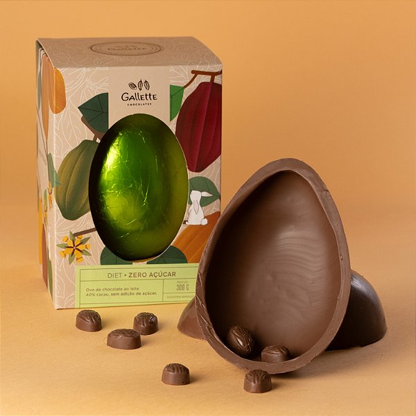 Ovo de Páscoa Chocolate Zero Adição de Açúcar