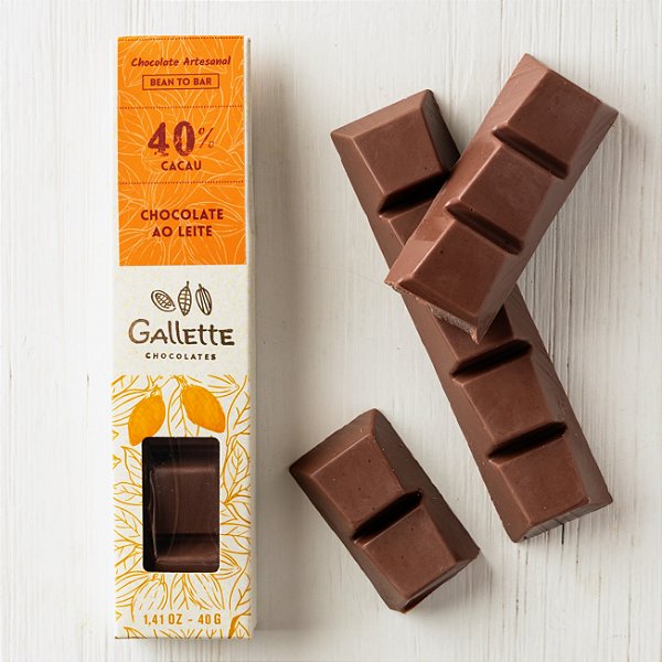 Barrinha 40% Cacau Chocolate ao Leite (40g)