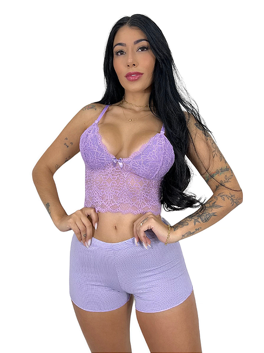 Short Doll Sensual com Renda Emily