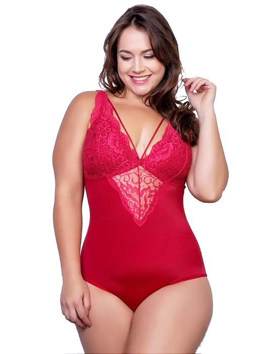 Body PLus Size sem Bojo Rendado