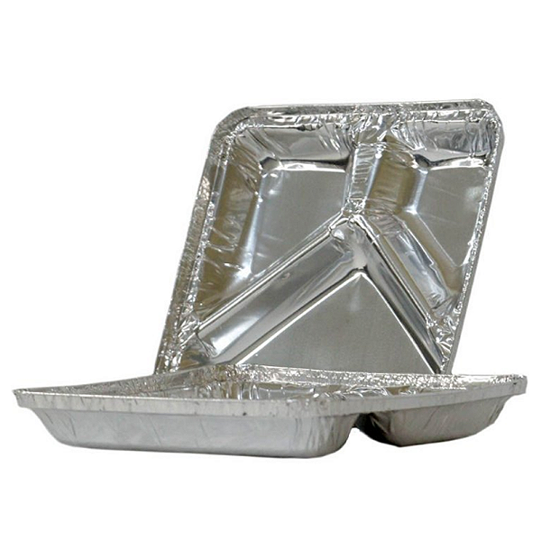 Bandeja Marmitex Alumínio 218X250 - 3 Divisórias 100 un Thermoprat