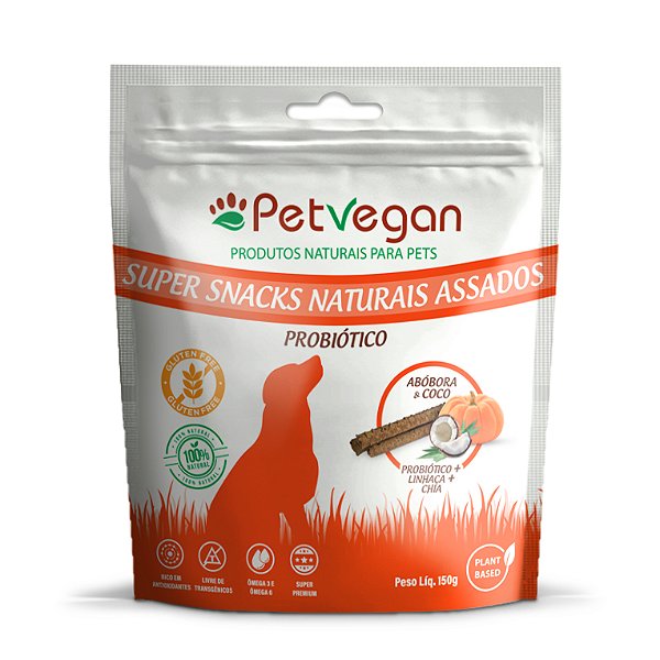 Snacks Petvegan Abobora & Coco - Probióticos GLÚTEN FREE
