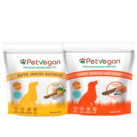 Kit 2 Super Snacks Petvegan - PROBIÓTICOS Glúten Free