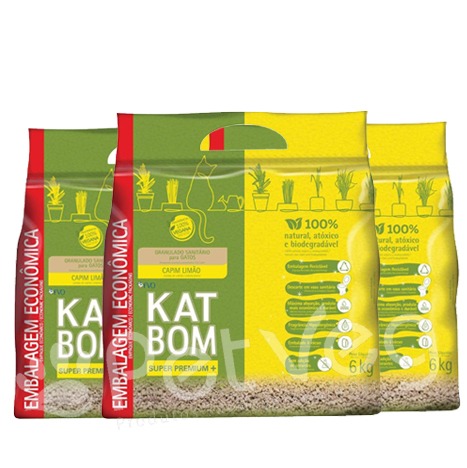 Kit KATBOM Capim Limão Econômica - 3 pacotes de 6kg - R$64,96 o pacote!
