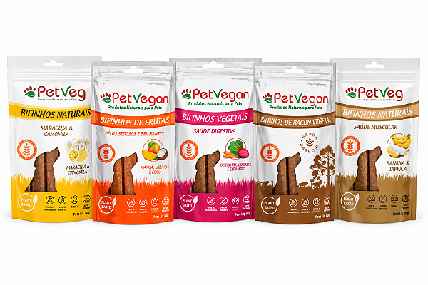 Kit 5 Bifinhos PetVegan, 60g cada
