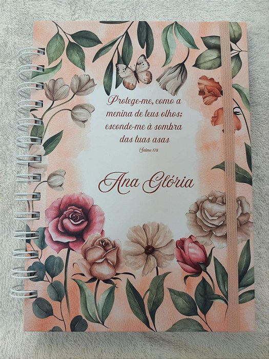 Caderno Floral Romântico A5 personalizado