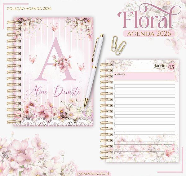 PLANNER FLORAL CLEAN 2024