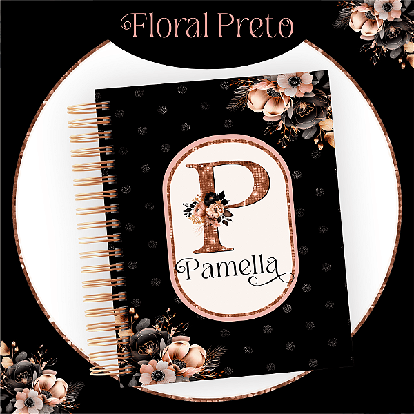 AGENDA ALFABETO PRETO E ROSA