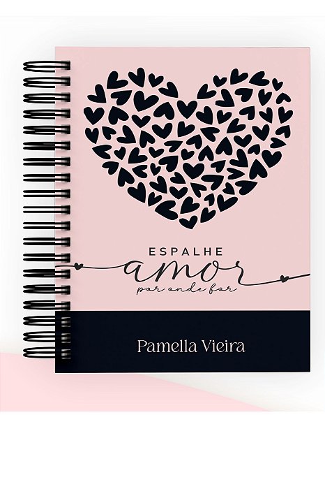 AGENDA LOVE CLEAN PRETO E ROSA