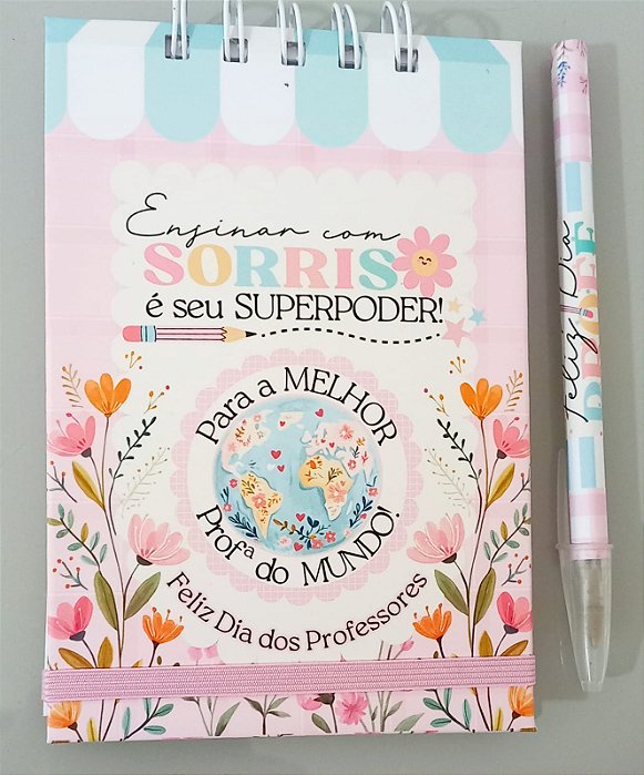 BLOQUINHO DIA DOS PROFESSORES COM CANETA