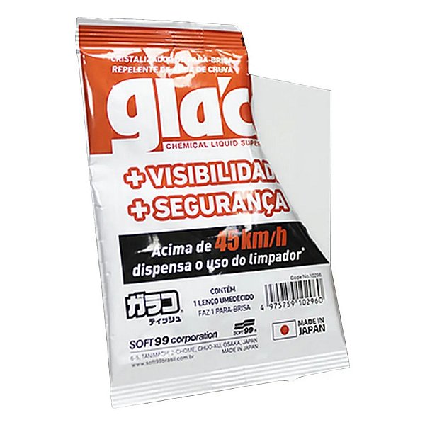 Glaco Wipe On Repelente Agua Cristalizador Vidro 12G - Soft99