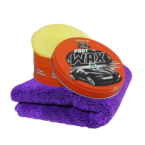 Prot Wax Cera Carnaúba Premium Proteção Brilho + Microfibra 350 GSM