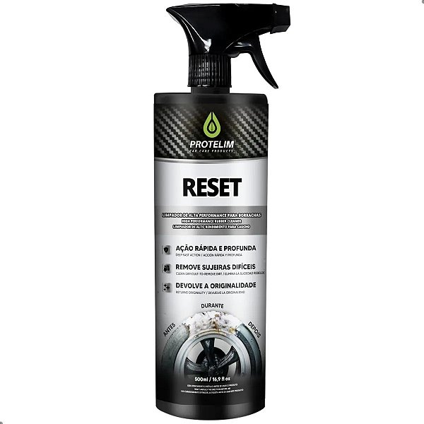 Reset Limpa Pneu Borracha Plástico Automotivo 500ML - Protelim