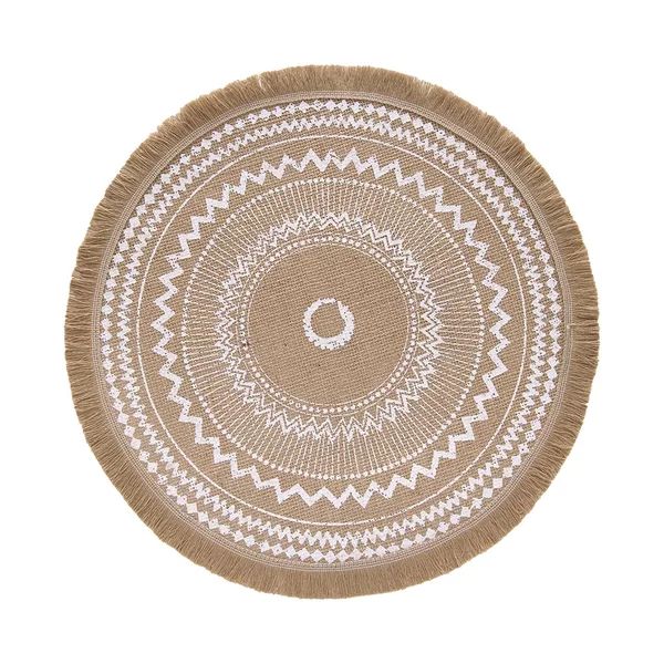 Jogo Americano Redondo Detroit Franjas Natural - Copa & Cia