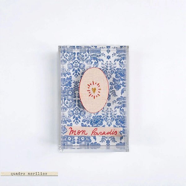 Quadro Caixa Acrilico - Coracao Mon Paradis