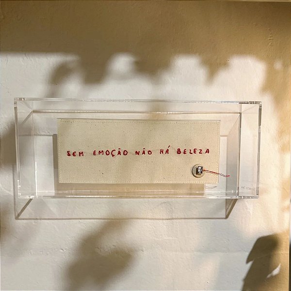 Quadro Caixa Acrilico Retangular - Sem emocao nao ha beleza