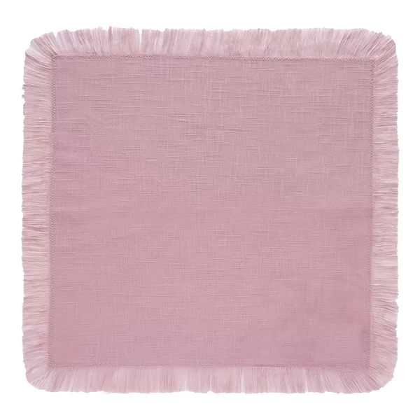 Guardanapo Franja 40cm X 40cm Coloratta Rosa Vintage