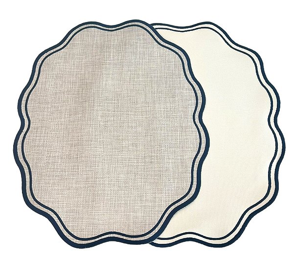 Jogo Americano Oval Dupla Face Impermeável Palha 2