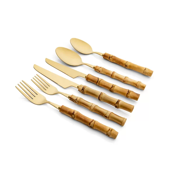 Conjunto de Talheres 36 Peças Garbo Bamboo Natural