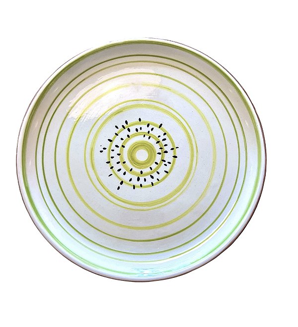 Prato de Sobremesa Frutas Modernas Kiwi - 21cm Artesanal