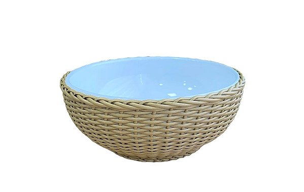 Bowl Ceramica com Vime G 1,8lt Caramelo