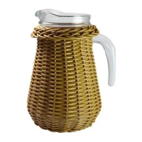 Jarra de Vidro com Vime G 1,5Lt Caramelo