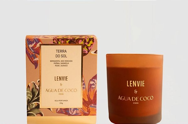 Vela Perfumada Terra do Sol Lenvie + Água de Cocô  - 210gr
